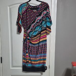 Tiana B. Vibrant Patterned Midi Dress